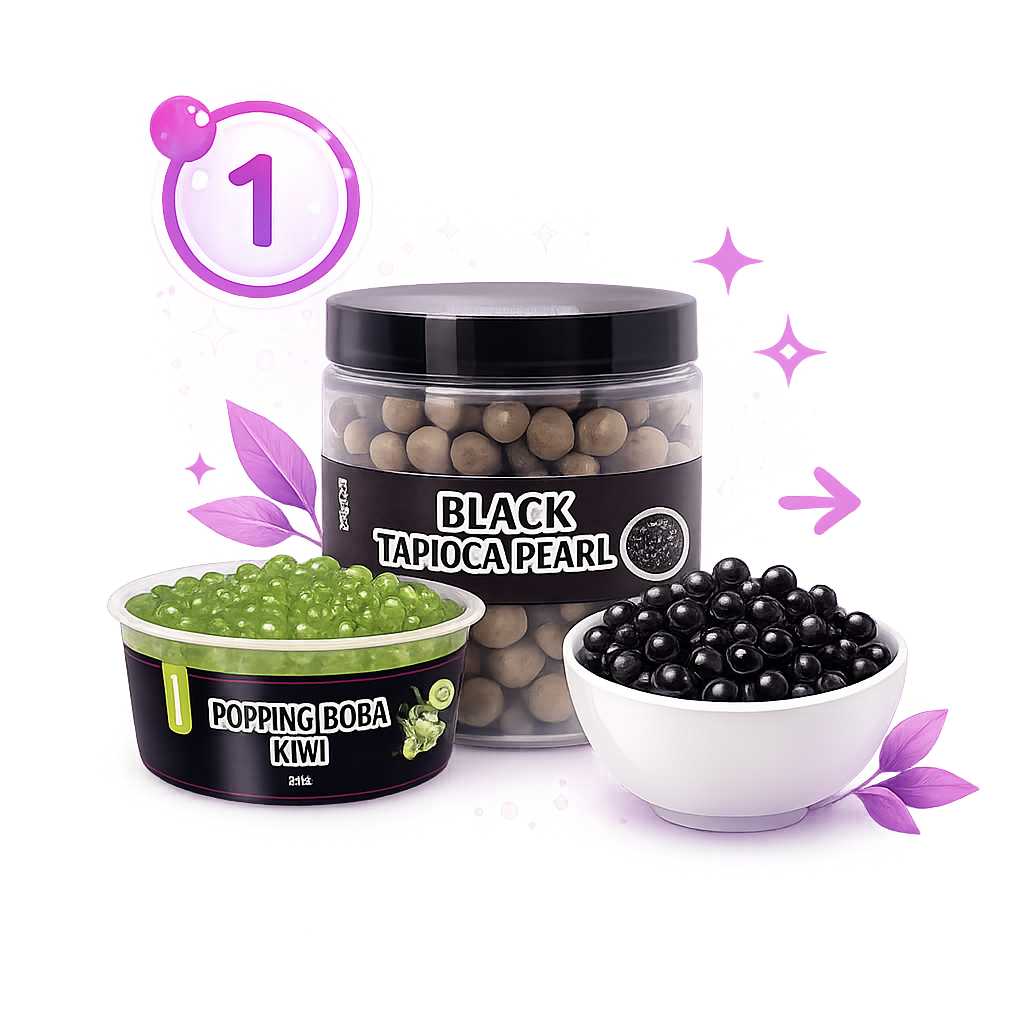 Krok 1 - Dodaj kulki Popping Boba lub tapiokę do Bubble Tea