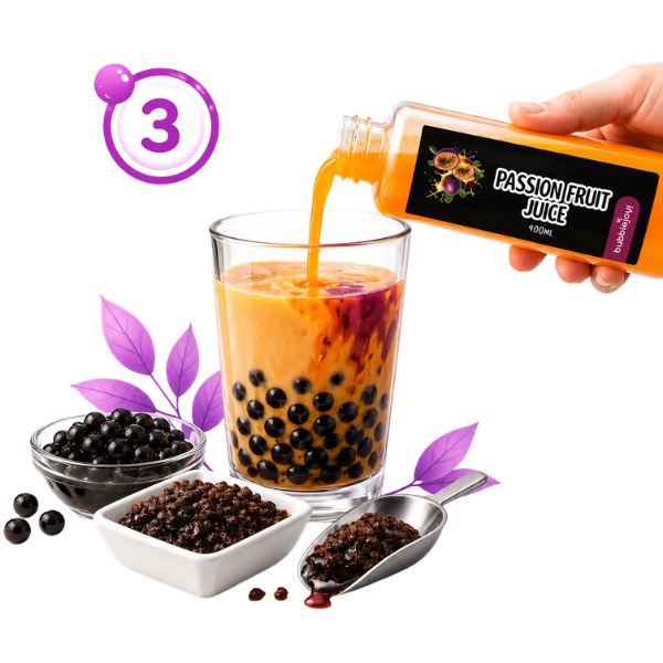 Krok 3 - Dodaj syrop i wymieszaj Bubble Tea